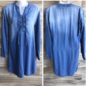 Splendid Adelise Lace-Up Chambray Dress